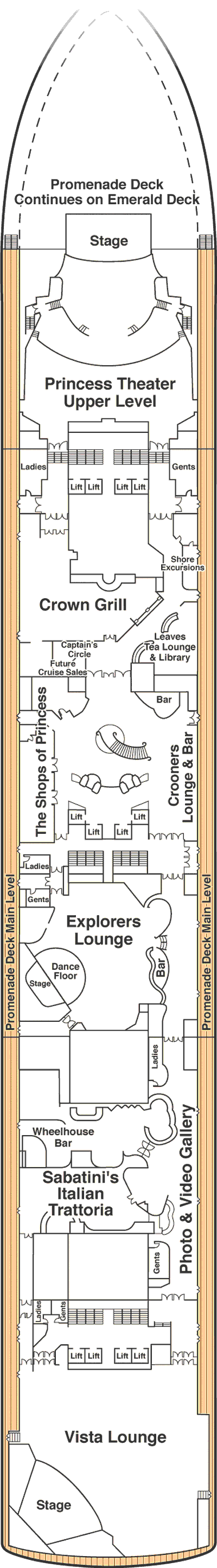Deckplan Deck 7 Promenade – Grand Princess