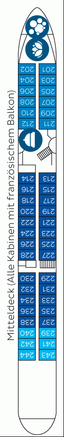 Deckplan Bolero Mitteldeck – Bolero