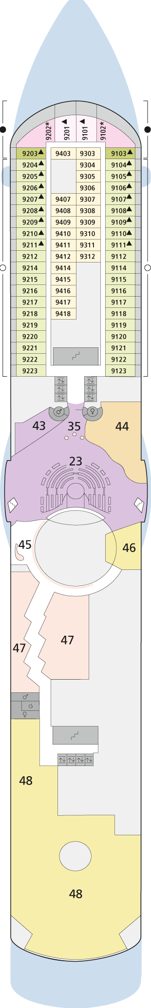 Deckplan Deck 9 – AIDAluna