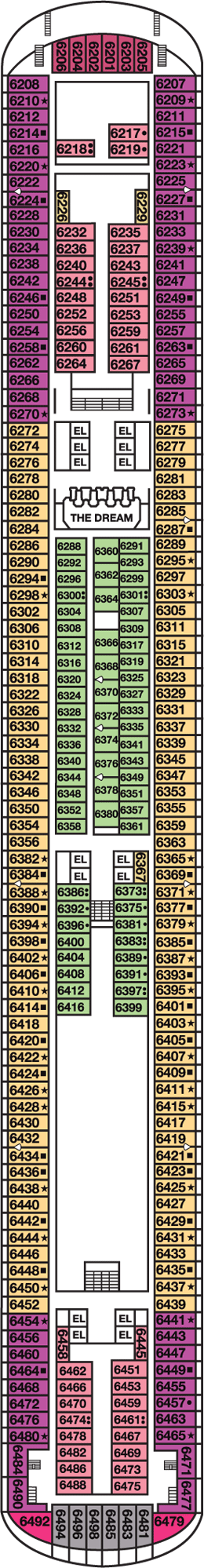Deckplan Upper Deck – Carnival Dream