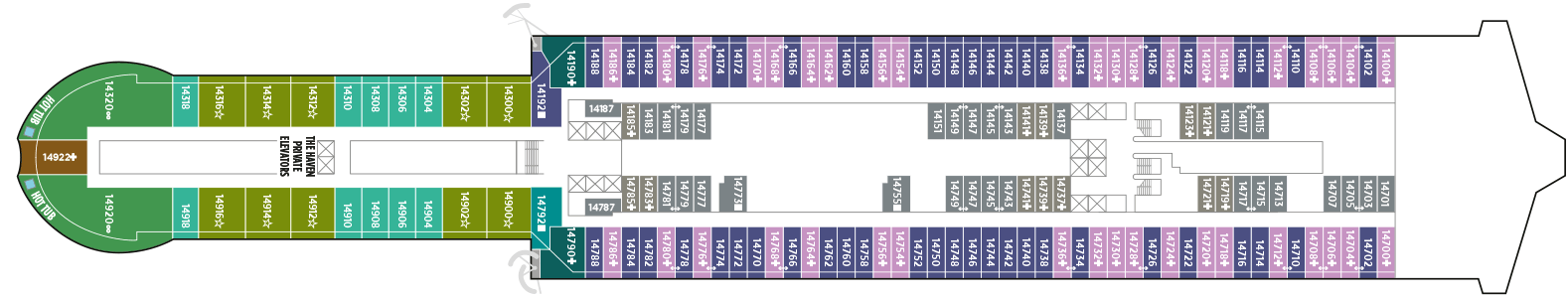 Deckplan Deck 14 – Norwegian Viva