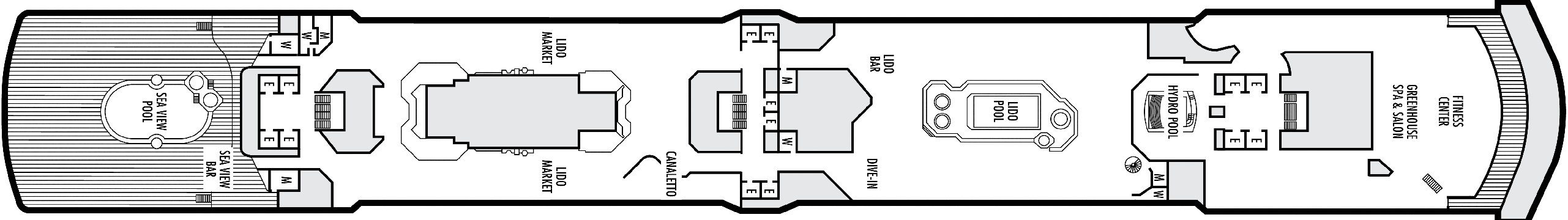 Deckplan Deck 9 - Lido Deck – Zuiderdam