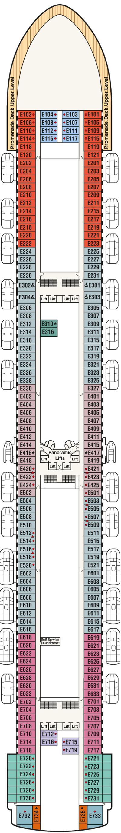 Deckplan Deck 8 - Emerald – Caribbean Princess
