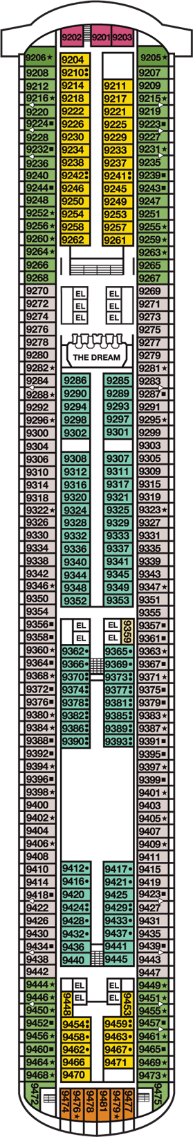 Deckplan Vista Deck – Carnival Dream