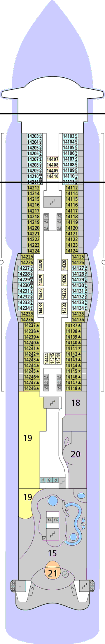Deckplan Deck 14 – AIDAperla