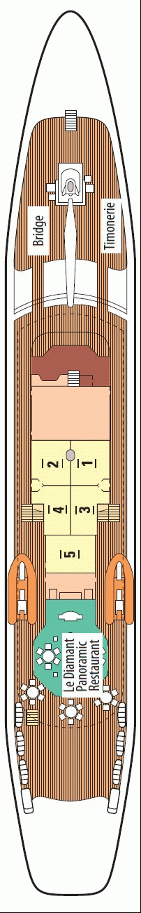 Deckplan Antigua Deck – Ponant