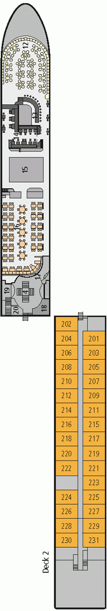 Deckplan Deck 2 – A-Rosa Silva
