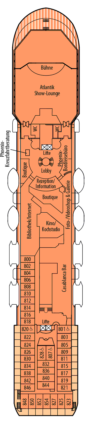 Deckplan Deck 8 - Salon-Deck – Amera