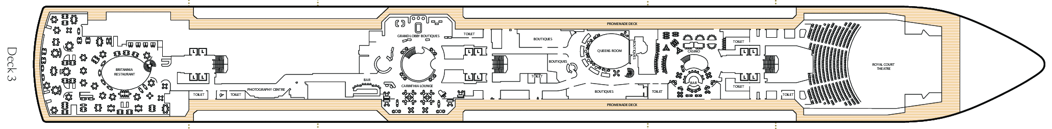 Deckplan Deck 3 – Queen Anne