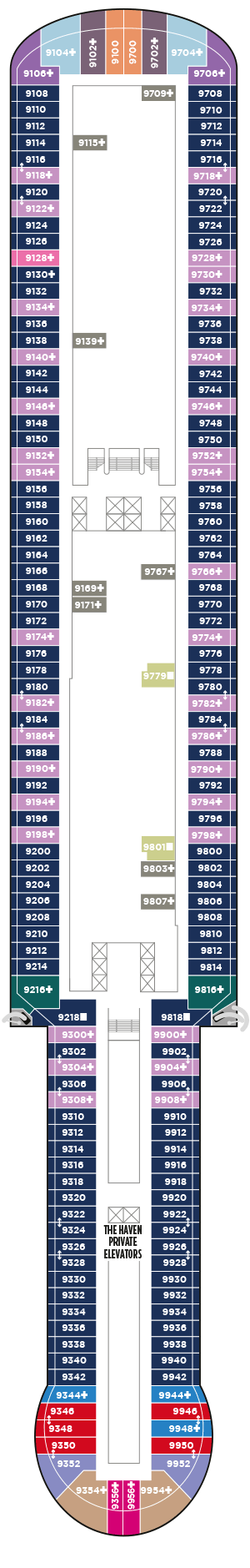 Deckplan Deck 9 – Norwegian Prima