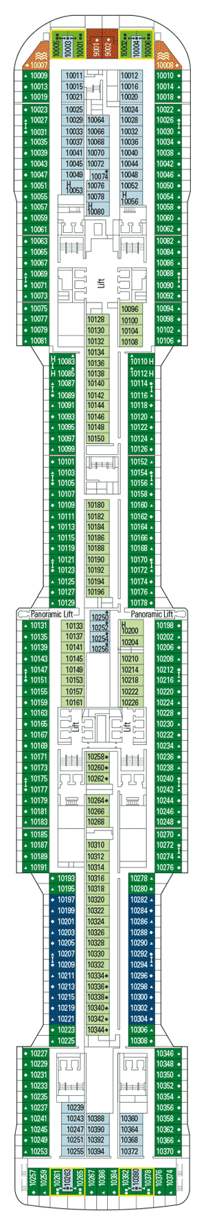 Deckplan Deck 10 – MSC Bellissima