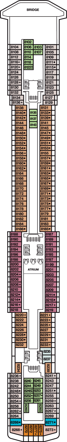 Deckplan Panorama Deck – Carnival Legend