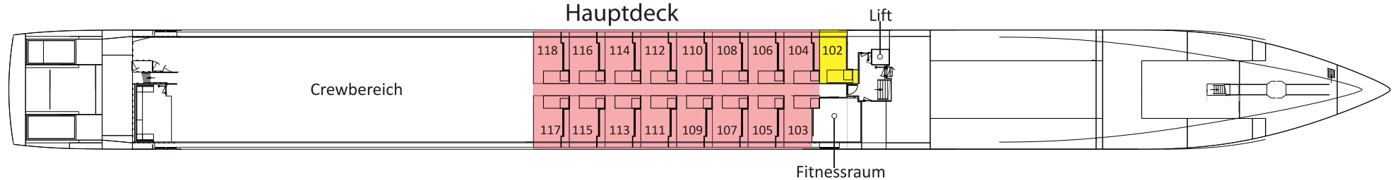 Deckplan Hauptdeck – Adora